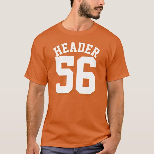 Oranje en witte volwassenen | Sport Jersey Design T-shirt (Voorkant)