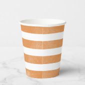 Oranje en witte Waterverf gestreepte partij Papieren Bekers (Rechts)