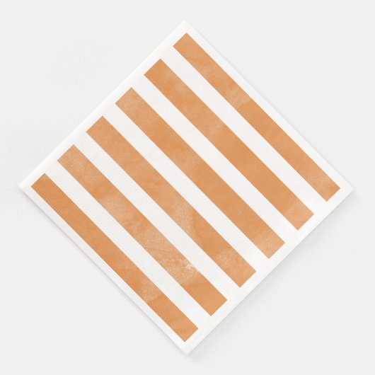 Oranje en witte Waterverf gestreepte party servett Servet (Hoek)