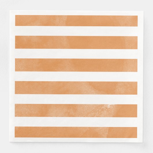 Oranje en witte Waterverf gestreepte party servett Servet (Voorkant)