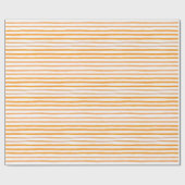 Oranje en witte Waterverf Stripe Cadeaupapier (Vlak)