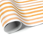 Oranje en witte Waterverf Stripe Cadeaupapier (Rol Hoek)