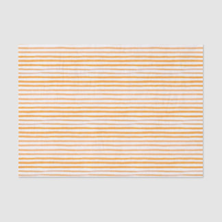 Oranje en witte Waterverf Stripe Tissuepapier