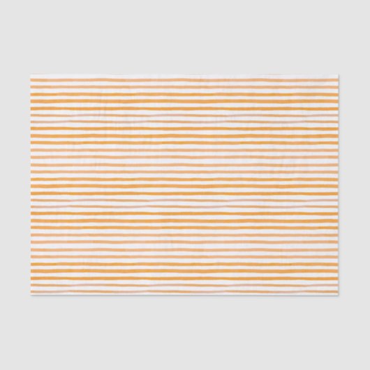 Oranje en witte Waterverf Stripe Tissuepapier (Voorkant)