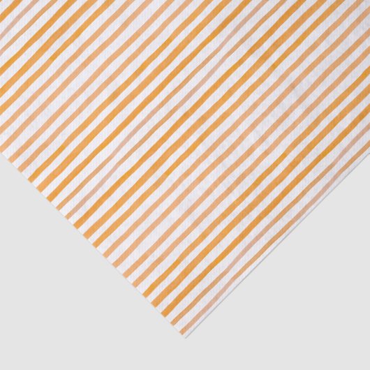 Oranje en witte Waterverf Stripe Tissuepapier (Detail)