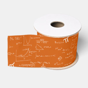 Oranje en witte wiskundige formules en vergelijkin grosgrain lint