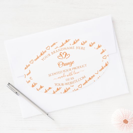 Oranje en witte woorden Cloud Product Labels harte (Envelop)