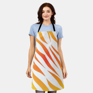 Oranje en witte zebra strepen schort