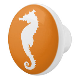 Oranje en Witte Zeepaard Kust Nautische Knoppen