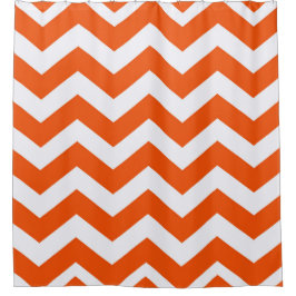 Oranje en witte zigags douchegordijn