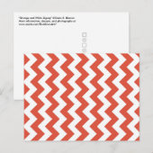 Oranje en witte zigzag briefkaart (Voorkant / Achterkant)