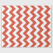 Oranje en witte zigzag cadeaupapier (Vlak)