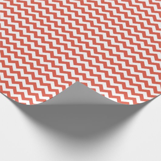 Oranje en witte zigzag cadeaupapier (Hoek)