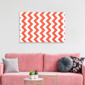 Oranje en witte zigzag canvas afdruk (Insitu (Woonkamer))