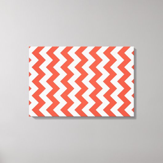 Oranje en witte zigzag canvas afdruk (Voorkant)