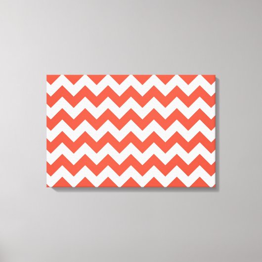 Oranje en witte zigzag canvas afdruk (Voorkant)