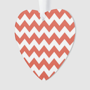 Oranje en witte zigzag ornament