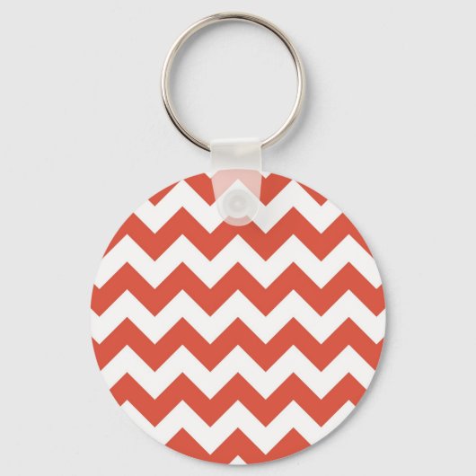 Oranje en witte zigzag sleutelhanger (Voorkant)