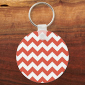 Oranje en witte zigzag sleutelhanger (Voorkant)
