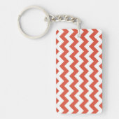 Oranje en witte zigzag sleutelhanger (Voorkant)