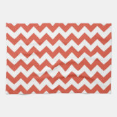 Oranje en witte zigzag theedoek (Horizontaal)
