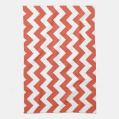 Oranje en witte zigzag theedoek (Verticaal)