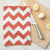 Oranje en witte zigzag theedoek (Quarter Fold)
