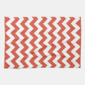 Oranje en witte zigzag theedoek (Horizontaal)