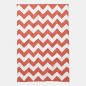 Oranje en witte zigzag theedoek (Verticaal)