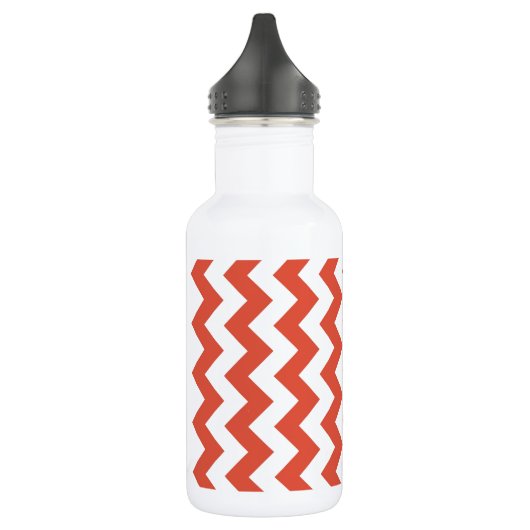 Oranje en witte zigzag waterfles (Links)