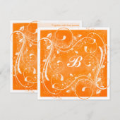 Oranje en witte zwitjes Weddenschap Kaart (Voorkant / Achterkant)