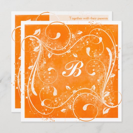 Oranje en witte zwitjes Weddenschap Kaart (Voorkant / Achterkant)