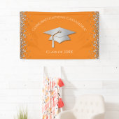 Oranje en Zilver Afstuderen Spandoek (Insitu)