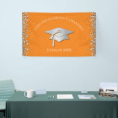 Oranje en Zilver Afstuderen Spandoek (Beurs)