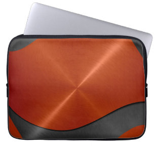 Oranje en zilver Roestvrij staal Metaal Laptop Sleeve