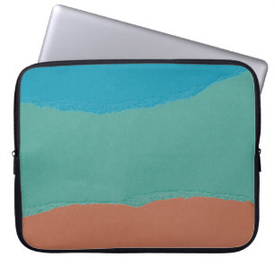 Oranje en zwart abstract schilderij laptop sleeve
