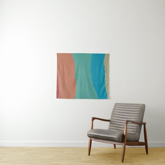 Oranje en zwart abstract schilderij wandkleed (In Situ (horizontaal))