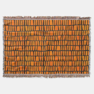 Oranje en zwart-afrikaans stammenpatroon deken