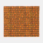 Oranje en zwart-afrikaans stammenpatroon fleece deken (Voorkant (Horizontaal))