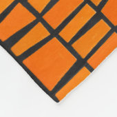 Oranje en zwart-afrikaans stammenpatroon fleece deken (Hoek)