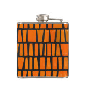 Oranje en zwart-afrikaans stammenpatroon heupfles (Achterkant)