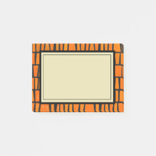 Oranje en zwart-afrikaans stammenpatroon post-it® notes