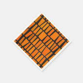 Oranje en zwart-afrikaans stammenpatroon servetten (Hoek)