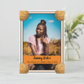 Oranje en zwart Afstuderen Aankondiging (Staand voorkant)