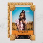 Oranje en zwart Afstuderen Aankondiging (Voorkant / Achterkant)