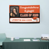 Oranje en zwart Afstuderen Banner (Beurs)