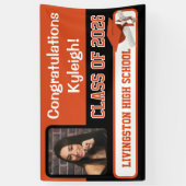 Oranje en zwart Afstuderen Banner (Verticaal)