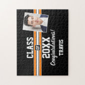 Oranje en zwart Afstuderen Foto gefeliciteerd Legpuzzel (Verticaal)
