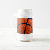 Oranje en zwart Basketball Bierpul (Voorkant links)