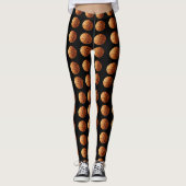 Oranje en zwart Basketbalpatroon, Leggings (Voorkant)